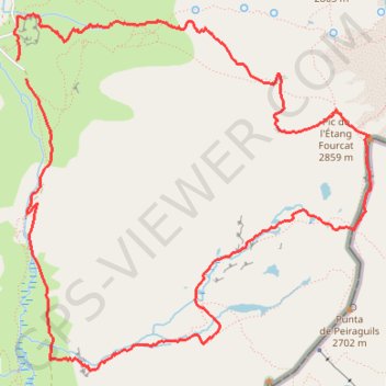 Itinéraire Pic de l'étang Fourcat, distance, dénivelé, altitude, carte, profil, trace GPS