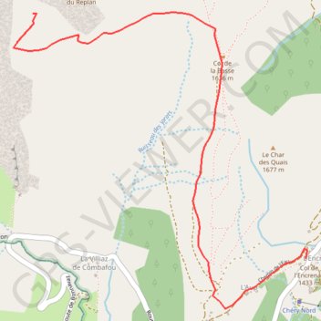 Itinéraire Pointe du Replan, distance, dénivelé, altitude, carte, profil, trace GPS