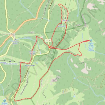 Itinéraire Randonnée raquettes à neige trois fours, distance, dénivelé, altitude, carte, profil, trace GPS
