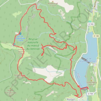 Itinéraire Le grand Ventron, distance, dénivelé, altitude, carte, profil, trace GPS