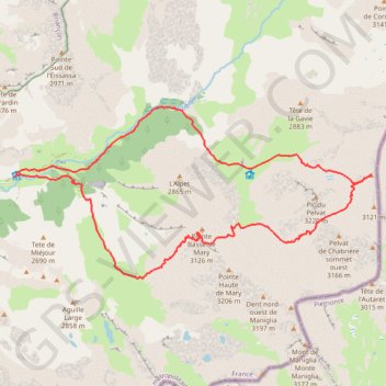 Itinéraire Tête de Gandin, distance, dénivelé, altitude, carte, profil, trace GPS