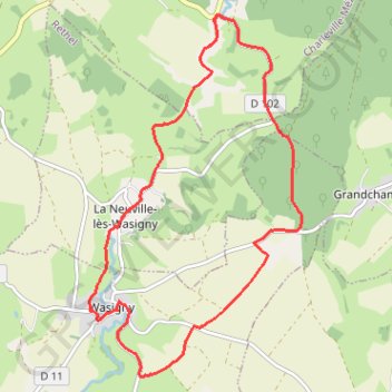 Itinéraire Wasigny, distance, dénivelé, altitude, carte, profil, trace GPS