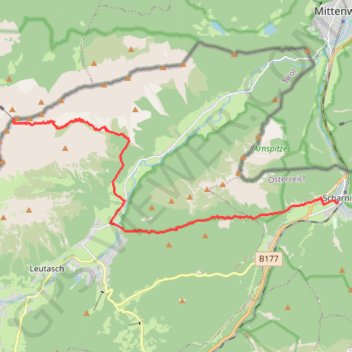Itinéraire Via-Alpina R44 - Scharnitz - Meiler Hutte, distance, dénivelé, altitude, carte, profil, trace GPS