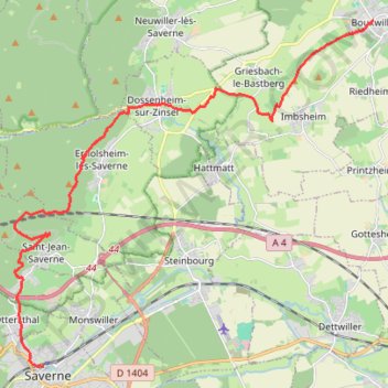 Itinéraire De Bouxwiller à Saverne, distance, dénivelé, altitude, carte, profil, trace GPS