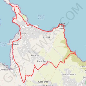 Itinéraire Pointe de Primel Trégastel, distance, dénivelé, altitude, carte, profil, trace GPS