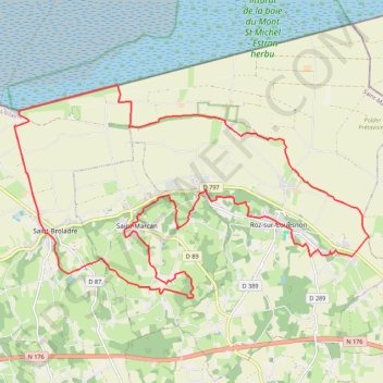 Itinéraire Roz-sur-Couesnon, distance, dénivelé, altitude, carte, profil, trace GPS