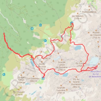 Itinéraire Freydanne - Croix Belledonne - Jean Collet, distance, dénivelé, altitude, carte, profil, trace GPS