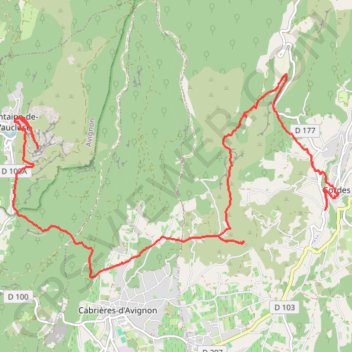 Itinéraire De Gordes a Fontaine-de-Vaucluse, distance, dénivelé, altitude, carte, profil, trace GPS