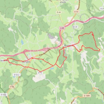 Itinéraire Les Cornes d'Urfé, distance, dénivelé, altitude, carte, profil, trace GPS