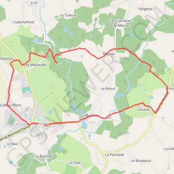 Itinéraire Boucle du kaolin, distance, dénivelé, altitude, carte, profil, trace GPS