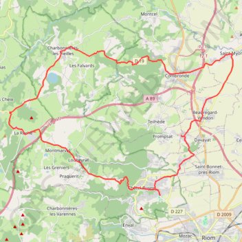 Itinéraire Eglise de Beauregard Vendon – Vue sur le Gour de Tazenat boucle au départ de Châtel-Guyon, distance, dénivelé, altitude, carte, profil, trace GPS