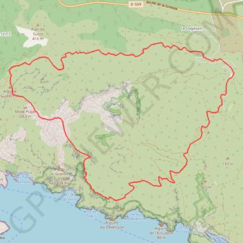 Itinéraire Calanques La Gardiole davensone, distance, dénivelé, altitude, carte, profil, trace GPS