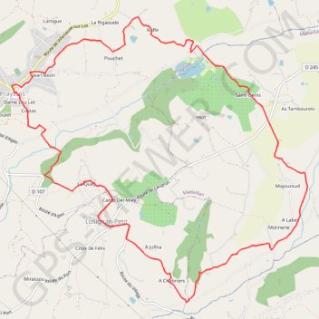 Itinéraire Randonnée entre Lot et Garonne, distance, dénivelé, altitude, carte, profil, trace GPS