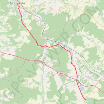 Itinéraire De Bar-sur-Aube à Châteauvillain, distance, dénivelé, altitude, carte, profil, trace GPS