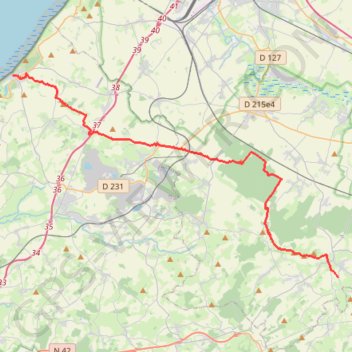 Itinéraire De Wissant à Licques, distance, dénivelé, altitude, carte, profil, trace GPS