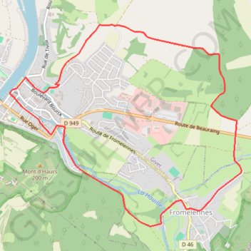 Itinéraire La Famenne, distance, dénivelé, altitude, carte, profil, trace GPS