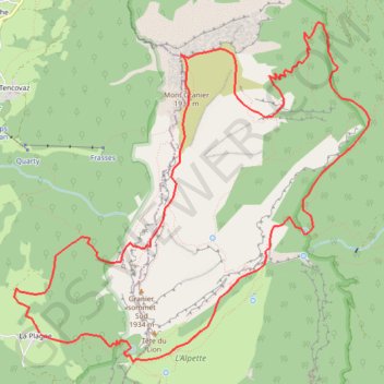 Itinéraire Mont Granier, distance, dénivelé, altitude, carte, profil, trace GPS