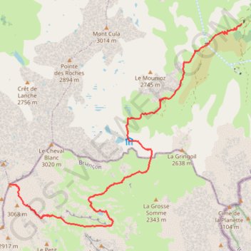 Itinéraire Mont Thabor par Valfréjus, distance, dénivelé, altitude, carte, profil, trace GPS