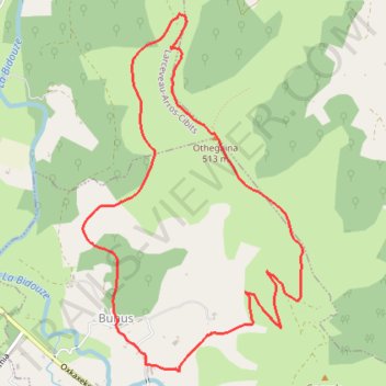 Itinéraire Othegane en boucle depuis Bunus, distance, dénivelé, altitude, carte, profil, trace GPS