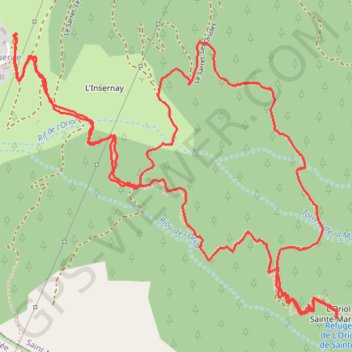 Itinéraire REFUGE D'ORIOL DE Sainte MARGUERITE, distance, dénivelé, altitude, carte, profil, trace GPS