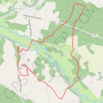 Itinéraire Les Pins sentier des fontaines, distance, dénivelé, altitude, carte, profil, trace GPS