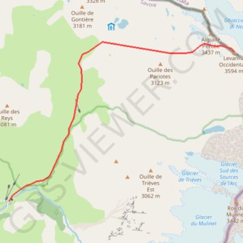 Itinéraire Levanna Occidentale, distance, dénivelé, altitude, carte, profil, trace GPS