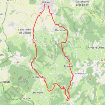 Itinéraire VTT en Toscane d'Auvergne : Classique Sud par Dagout, distance, dénivelé, altitude, carte, profil, trace GPS