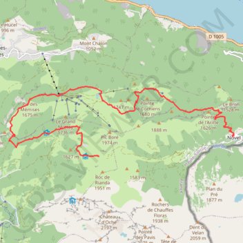 Itinéraire Variante+GR+Balcon+du+Lman+-+Pic+des+Mmises, distance, dénivelé, altitude, carte, profil, trace GPS
