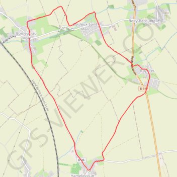 Itinéraire Boisleux-au-Mont - Hamelincourt - Boyelles - Boisleux-Saint-Marc, distance, dénivelé, altitude, carte, profil, trace GPS