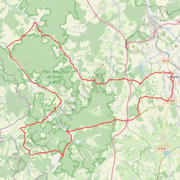Itinéraire Entre Plateau de Langres et Montagne, distance, dénivelé, altitude, carte, profil, trace GPS