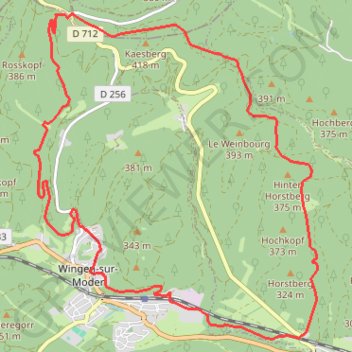 Itinéraire Randonnée de la Pierre des Douze Apôtres à Wingen-sur-Moder, distance, dénivelé, altitude, carte, profil, trace GPS