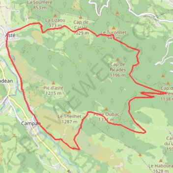 Itinéraire La Coume Hérède - 5180 - UtagawaVTT.com, distance, dénivelé, altitude, carte, profil, trace GPS