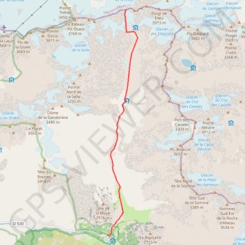 Itinéraire Brèche de la Meije, distance, dénivelé, altitude, carte, profil, trace GPS