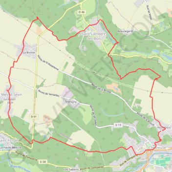 Itinéraire Rando Chevreuse boucle, distance, dénivelé, altitude, carte, profil, trace GPS