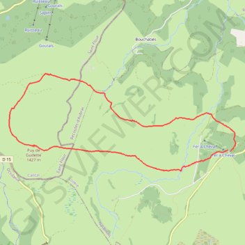 Itinéraire Raquettes - Puy de Gudette Aubrac, distance, dénivelé, altitude, carte, profil, trace GPS