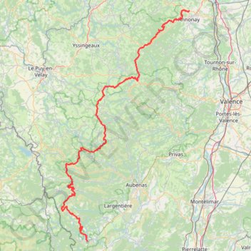 Itinéraire Grande Traversée des Monts d'Ardèche, distance, dénivelé, altitude, carte, profil, trace GPS