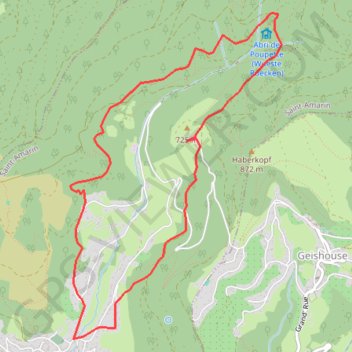 Itinéraire Circuit du Merbaechle à Saint Amarin, distance, dénivelé, altitude, carte, profil, trace GPS