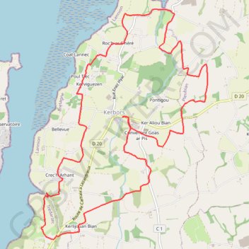 Itinéraire Circuit du Jaudy, distance, dénivelé, altitude, carte, profil, trace GPS
