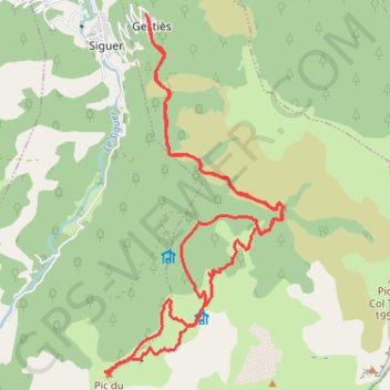 Itinéraire Pic du midi de Siguer, distance, dénivelé, altitude, carte, profil, trace GPS