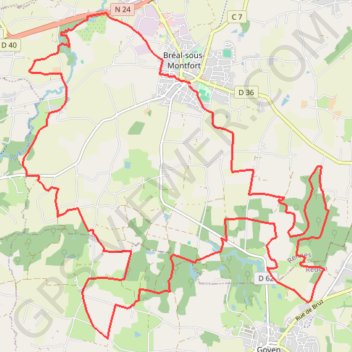Itinéraire Bréal-sous-Monfort, distance, dénivelé, altitude, carte, profil, trace GPS