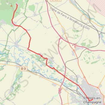 Itinéraire De Trépail à Châlons-en-Champagne, distance, dénivelé, altitude, carte, profil, trace GPS