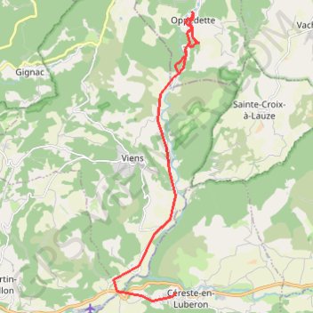 Itinéraire Provence - En haut des gorges, distance, dénivelé, altitude, carte, profil, trace GPS