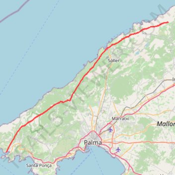 Itinéraire GR221 Majorque Port d'Andratx → Lluc, distance, dénivelé, altitude, carte, profil, trace GPS