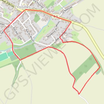 Itinéraire Le tour du Moulin - Croisilles, distance, dénivelé, altitude, carte, profil, trace GPS