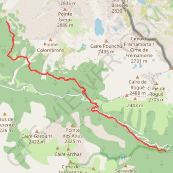 Itinéraire repérage - lacs scluos (2) par parking de salese boreon, distance, dénivelé, altitude, carte, profil, trace GPS