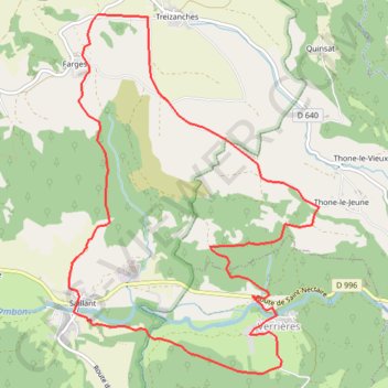 Itinéraire Verrières - Le Ruisseau de Farges, distance, dénivelé, altitude, carte, profil, trace GPS