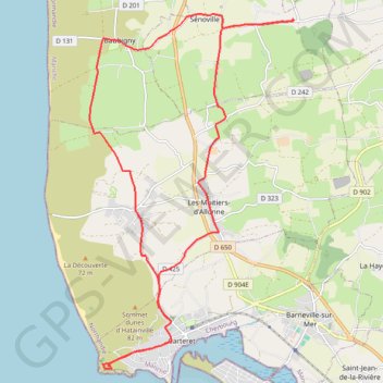 Itinéraire Senoville - Cap Carteret, distance, dénivelé, altitude, carte, profil, trace GPS