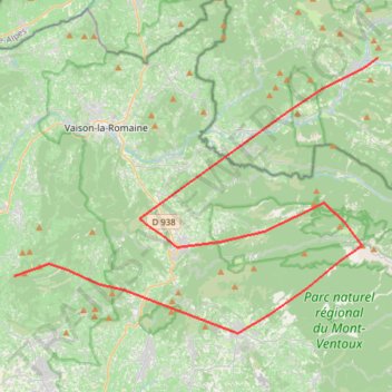 Itinéraire Dentelles - Ventoux - Baronnies, distance, dénivelé, altitude, carte, profil, trace GPS