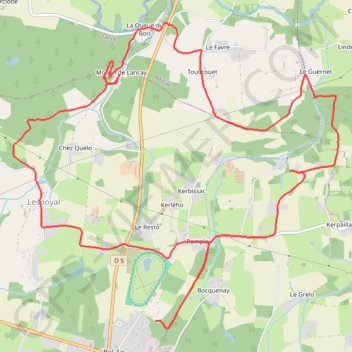 Itinéraire Questembert, distance, dénivelé, altitude, carte, profil, trace GPS