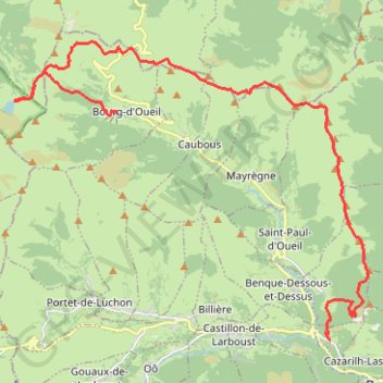 Itinéraire Entre TREBONS et Lac de Bareilles, distance, dénivelé, altitude, carte, profil, trace GPS
